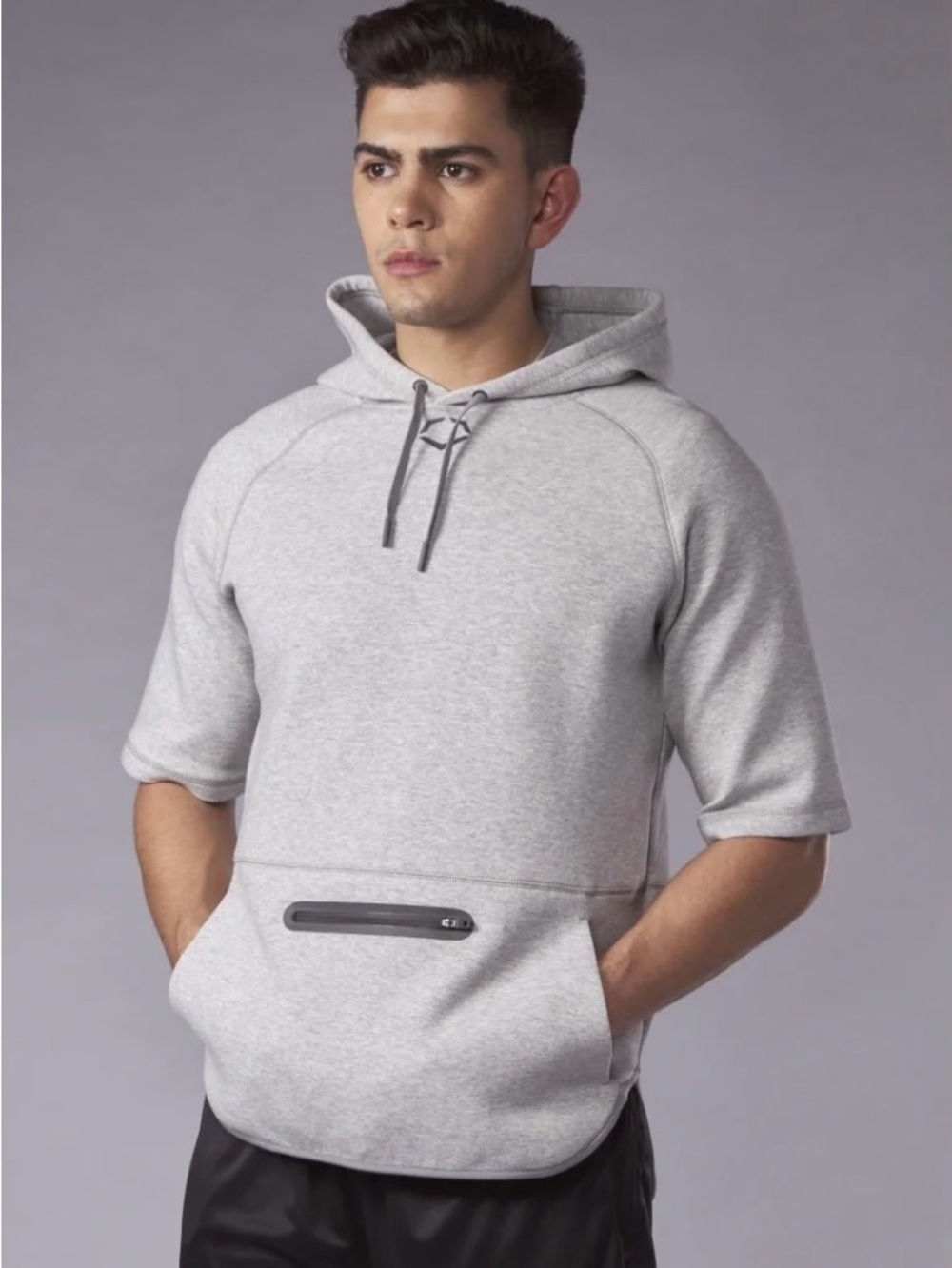 EVOSHIELD MEN'S PRO TEAM SHORT SLEEVE HOODIE GREY XL - Picture 3 of 3